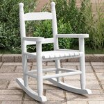 vidaXL Chaise à bascule enfants blanc bois de peuplier massif