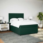 vidaXL Sommier à lattes de lit et matelas Vert foncé 140x190cm Velours