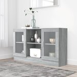 vidaXL Armoire à vitrine Sonoma gris 120x30 5x70 cm Bois d'ingénierie