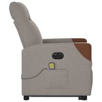 vidaXL Fauteuil inclinable de massage électrique Taupe Tissu