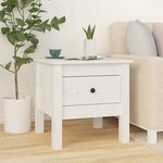 vidaXL Tables d'appoint 2 Pièces Blanc 40x40x39 cm Bois massif de pin