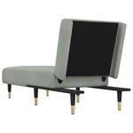 vidaXL Chaise longue gris clair velours
