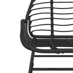 vidaXL Ensemble à manger de jardin 9Pièces noir poly rotin verre
