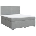 vidaXL Sommier à lattes de lit avec matelas Gris clair 180x200cm Tissu