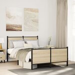 vidaXL Cadre de lit en métal sans matelas chêne sonoma 120x200 cm