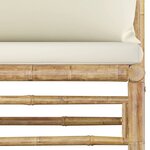 vidaXL Salon de jardin 9 Pièces avec coussins blanc crème bambou