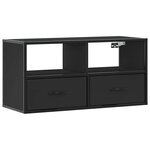 vidaXL Meuble TV noir 80x31x39 5 cm bois d'ingénierie et métal
