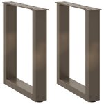 vidaXL Pieds de table basse en U 2 pièces Acier naturel 38 x (42-43) cm Acier