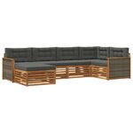vidaXL Ensemble de canapés d'extérieur 6 pc Naturel et Anthracite