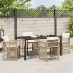 vidaXL Ensemble de salle à manger pour jardin 5 Pièces Beige polyrotin