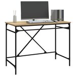 vidaXL Bureau chêne sonoma 100x50x75 cm bois d'ingénierie et fer