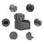vidaXL Fauteuil inclinable en tissu gris foncé