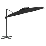 vidaXL Parasol cantilever à double toit Noir 400x300 cm