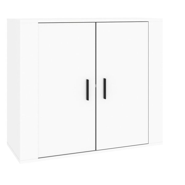 vidaXL Buffet Blanc brillant 80x33x70 cm Bois d'ingénierie