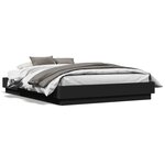 vidaXL Cadre de lit sans matelas noir 135x190 cm