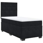 vidaXL Sommier à lattes de lit avec matelas Noir 90x190 cm Velours