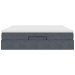 VidaXL Cadre de lit ottoman avec matelas gris foncé 180x200 cm velours
