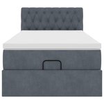 vidaXL Cadre de lit ottoman et matelas gris foncé 90x200 cm velours