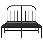 vidaXL Cadre de lit métal sans matelas avec tête de lit noir 120x200cm