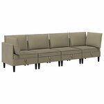 vidaXL Ensemble de meubles pour le salon 4 pc Kaki Tissu
