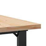vidaXL Table basse cadre en O 90x90x45 5cm bois de pin massif et acier