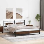 vidaXL Cadre de lit en métal sans matelas chêne marron 180x200 cm