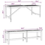 vidaXL Ensemble de salle à manger pour jardin 3 Pièces Marron