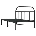 vidaXL Cadre de lit métal sans matelas avec tête de lit noir 100x190cm