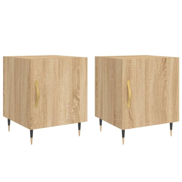 vidaXL Tables de chevet 2 Pièces chêne sonoma 40x40x50 cm bois ingénierie