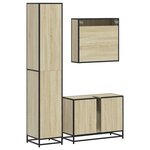 vidaXL Ensemble de meubles de salle de bain 3 Pièces chêne sonoma