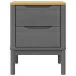 vidaXL Table de chevet FLORO gris 45x39x57 cm bois de pin massif