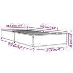 vidaXL Cadre de lit sonoma gris 100x200 cm bois d'ingénierie et métal