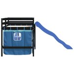 vidaXL Lit mezzanine enfants avec rideaux sans matelas bleu 90x190 cm