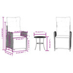 vidaXL Ensemble de bistro 3 Pièces coussins mélange beige résine tressée