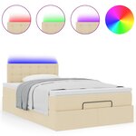 vidaXL Cadre de lit ottoman avec matelas crème 120x200cm tissu