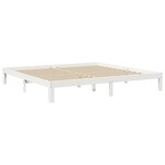 vidaXL Lit bibliothèque sans matelas blanc 200x200 cm bois pin massif