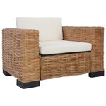 vidaXL Ensemble de canapés 3 Pièces avec coussins Rotin naturel