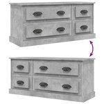 vidaXL Meuble TV gris béton 100x35 5x45 cm bois d'ingénierie