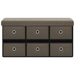 vidaXL Banc de rangement pliable Marron 76x38x38 cm Faux lin