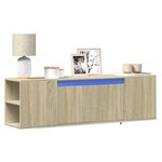vidaXL Meuble TV mural avec lumières LED chêne sonoma 135x31x39 5 cm