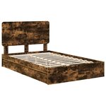 vidaXL Lit de Rangement Chêne fumé 120 x 190 cm Bois d'ingénierie