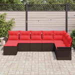 vidaXL Ensemble de canapé de jardin 8 Pièces Marron polyrotin