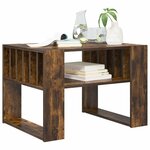 vidaXL Table basse Chêne fumé 66 x 49 5 x 45 cm Bois d'ingénierie