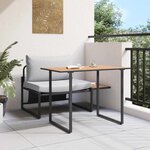 vidaXL Mobilier de Patio en Acier 2 pc Gris clair Acier