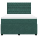 vidaXL Sommier à lattes de lit et matelas Vert foncé 140x190cm Velours