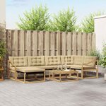 vidaXL Ensemble de canapés d'extérieur 7 Pièces Blanc et Beige