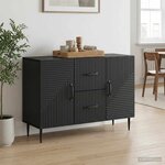 vidaXL Buffet avec tiroir Noir 89 x 34 5 x 60 cm Bois d'ingénierie