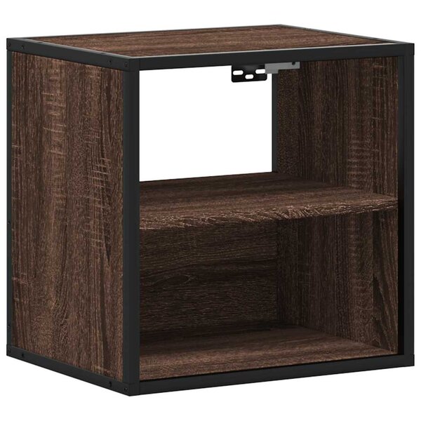 vidaXL Table de chevet murale chêne marron 40x31x39 5 cm