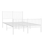 vidaXL Cadre de lit métal sans matelas et pied de lit blanc 140x190 cm