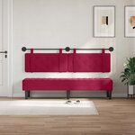 vidaXL Tête de lit suspendue Bordeaux Velours